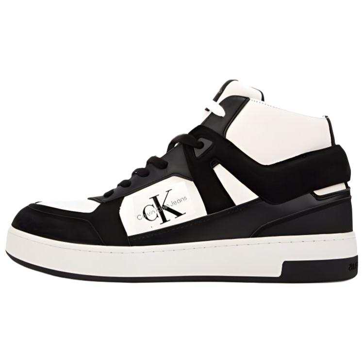 CKJ CALVIN KLEIN JEANS CALVIN KLEIN Cow Leather High top Skateboard Shoes Men's Space Black
