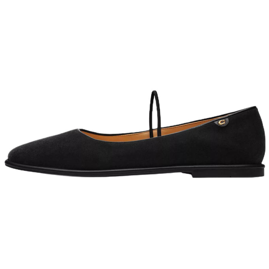 COACH Emilia Flat Mary Jane Shoes 0.6cm Women's Black