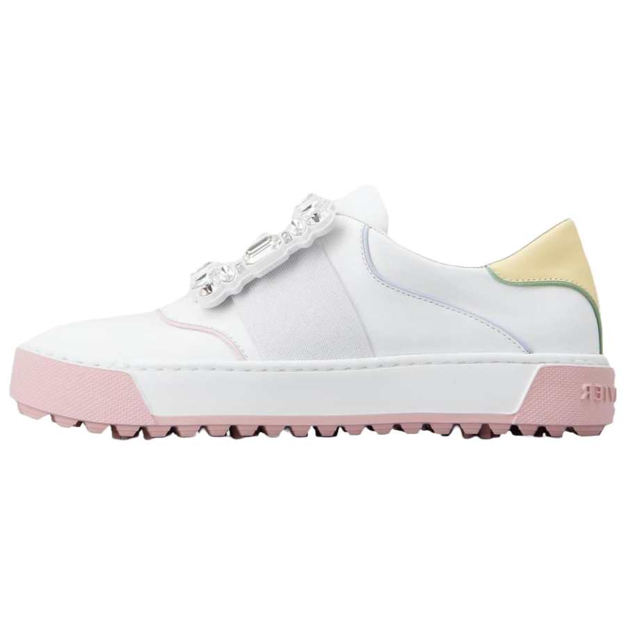 Roger Vivier Very Vivier Leather Low top Skateboard Shoes Women's White