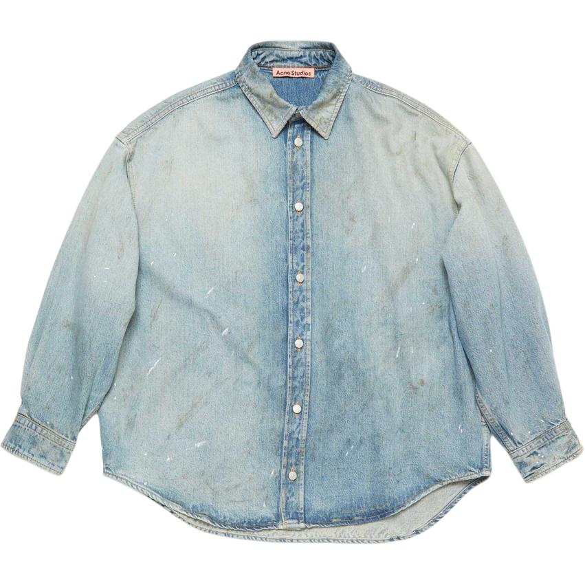 Acne Studios Acne Studios Shirts Unisex Light Blue Lapel Moderate Other