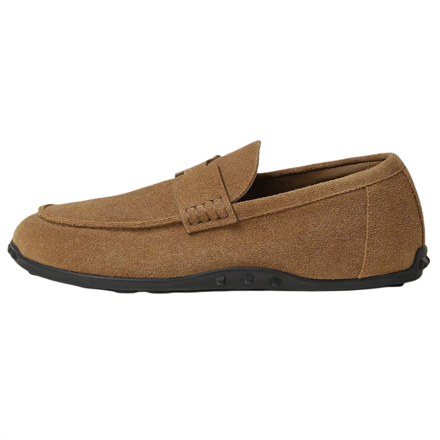 HERMES Lazy Casual Shoes 1CM Women's Smoky Brown