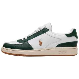 Polo Ralph Lauren Court Leather Low top Skateboard Shoes Men's White Green