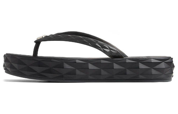 Jimmy Choo Diamond Rubber Sole Flip Flops Women's Black