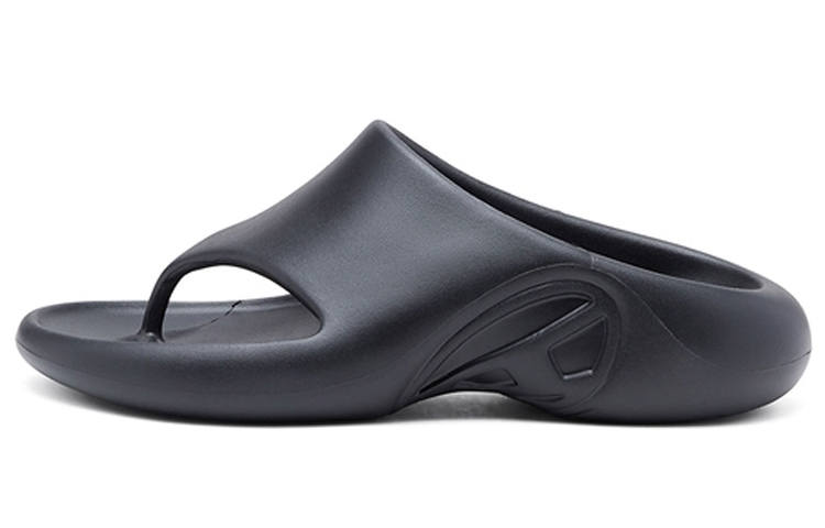 DIESEL DIESEL OVAL D Flip Flops Women's Black