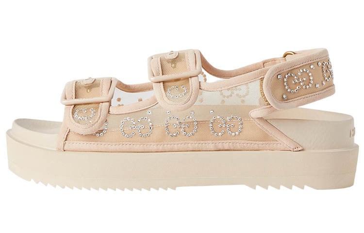 Gucci Wmns Gg Sandal 'Crystals - Rose Beige' Women's
