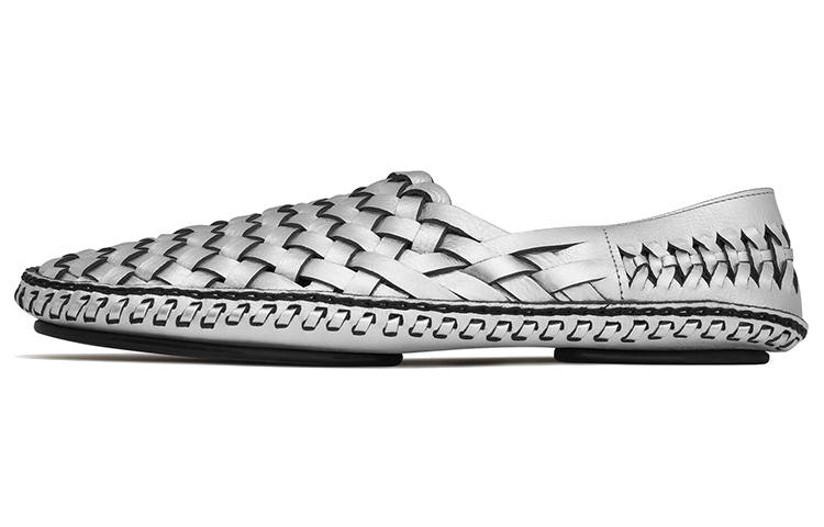 SAINT LAURENT Neil Cow Leather Casual Shoes Men's Silver