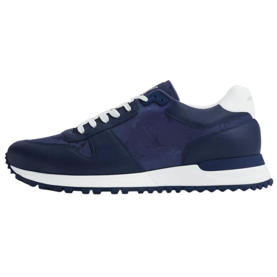 LOUIS VUITTON Run Away Cow Leather Low top Casual Shoes Men's Marine Blue