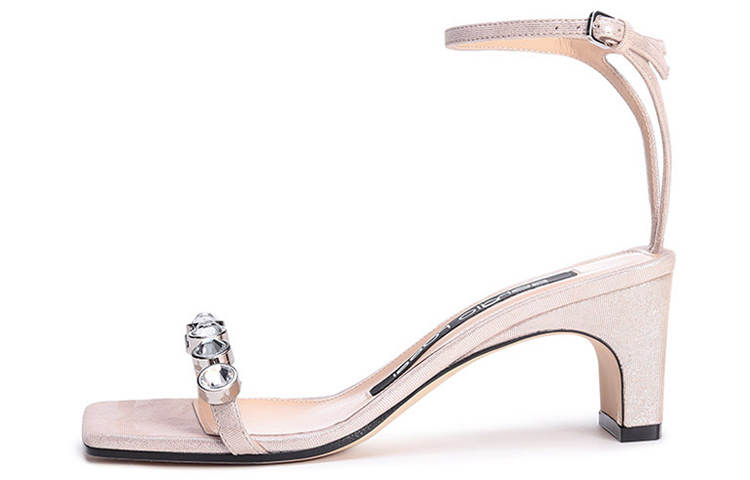 SERGIO ROSSI Leather High Heel One Strap Sandals Women's Pink