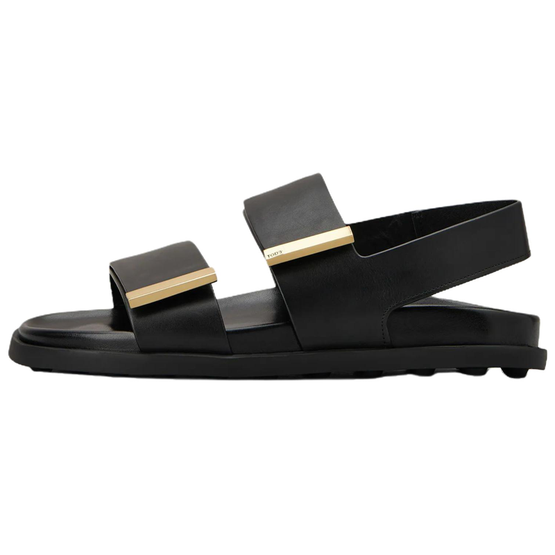TOD'S Leather One Strap Sandals Women's Black