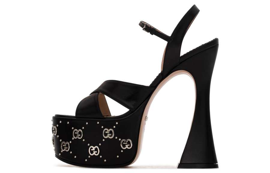 GUCCI GUCCI Interlocking G Studs Sandals Black Women's