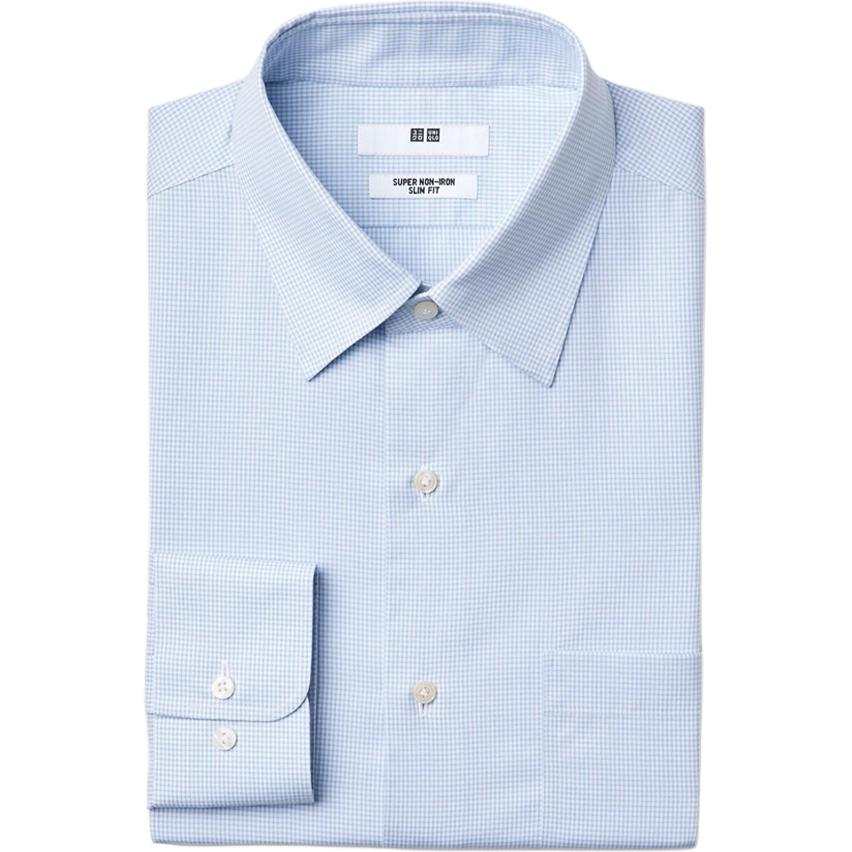 UNIQLO Shirts Men's Aqua Blue Moderate