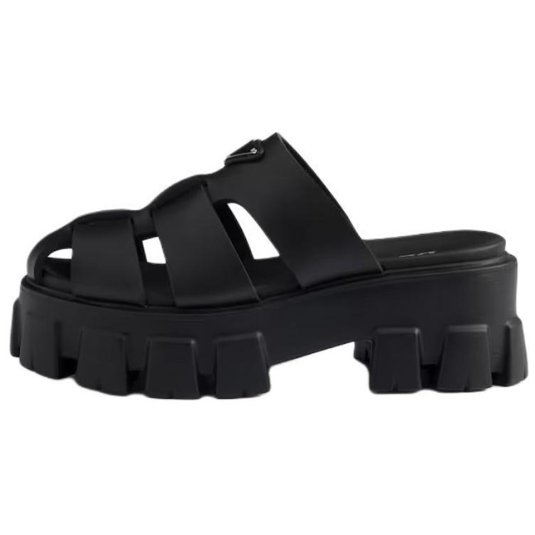 PRADA PRADA Monolith Closed Toe Slippers 5.5cm Women's Black
