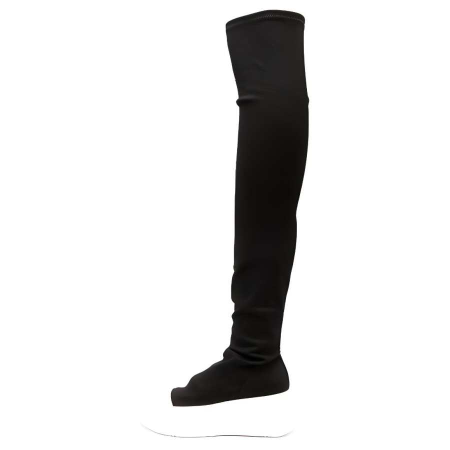 Rick Owens DRKSHDW Abstract Stockings Boot Black Milk Women's