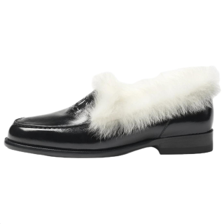 CHANEL COCO NEIGE 25N Casual Shoes 2.5cm Women's Black & White