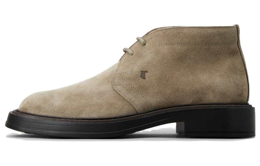 TOD'S Suede Ankle Boots Men's Beige Yellow