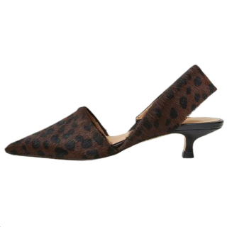 FLATTERED Ninni Sheepskin Slim Heel High Heels 3cm Women's Leopard Brown