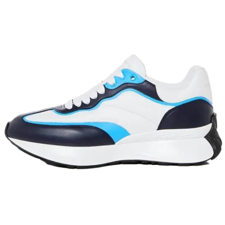 Alexander McQueen Low top Casual Shoes Men's White & Dark Blue
