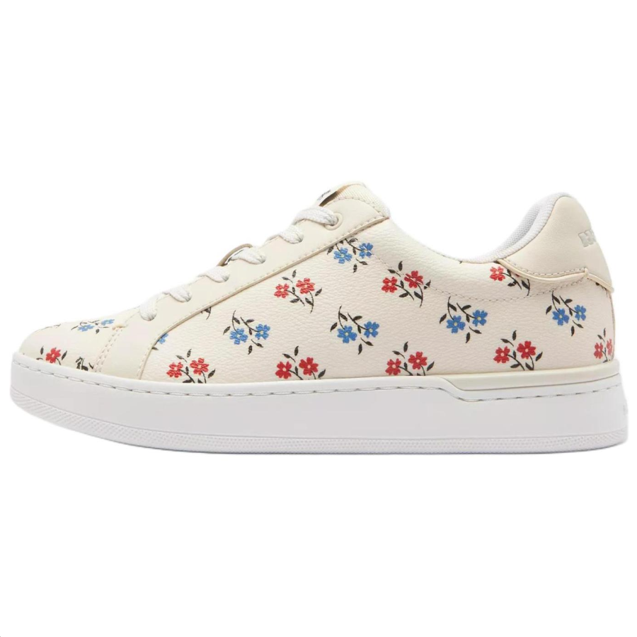 COACH Leather Low top Skateboard Shoes Women's Beige