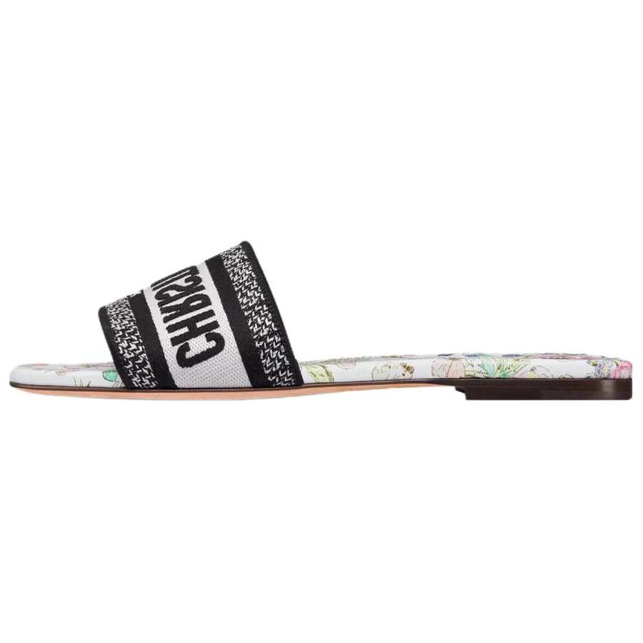 DIOR Lucky Series Slide Slippers Women's Black White