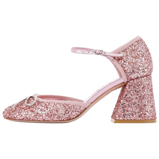 Sophia Webster Pirouette Fabric Chunky Heel High Heels 7cm Women's Pink