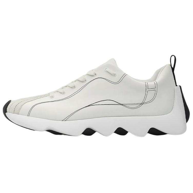 HERMES Envol Canvas Sports Abrasion Resistant Abrasion Resistant Low top Casual Shoes Men's White