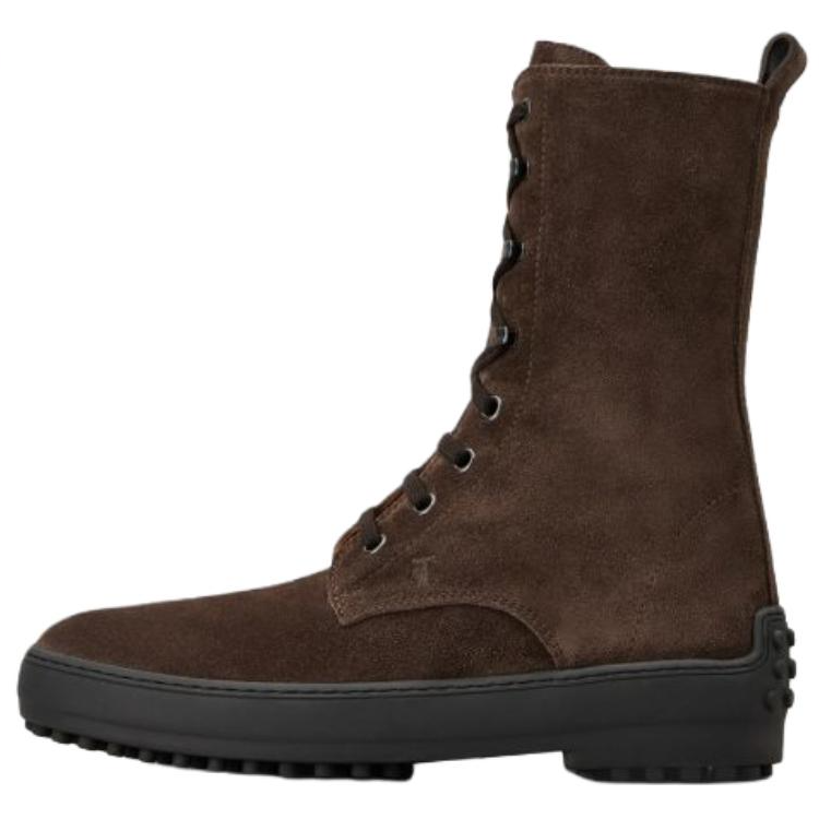 TOD'S Gommino Winter Gommin Cow Split Leather Ankle Boots Women's Umber