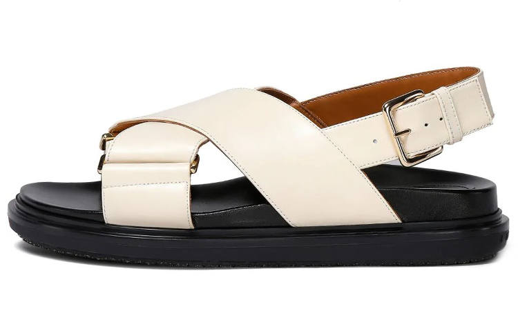 MARNI Logo Embossed Buckled Sandals Women's