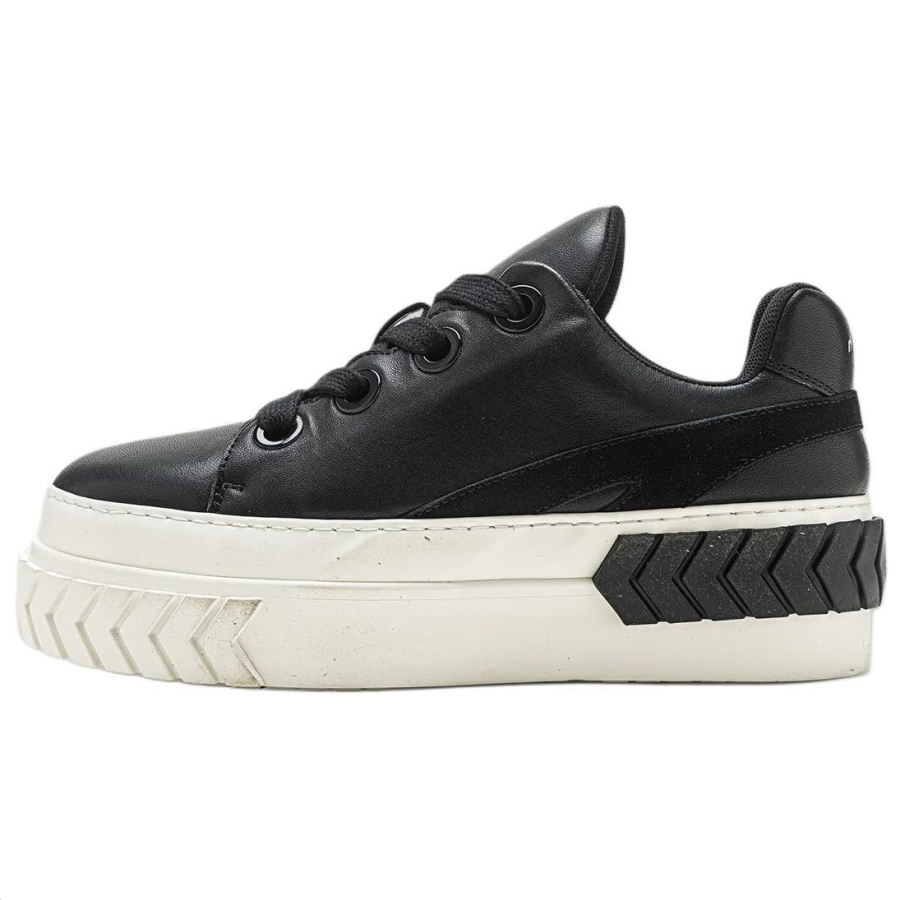 Both Both Tyres Platform Sheepskin Low top Skateboard Shoes Unisex Black
