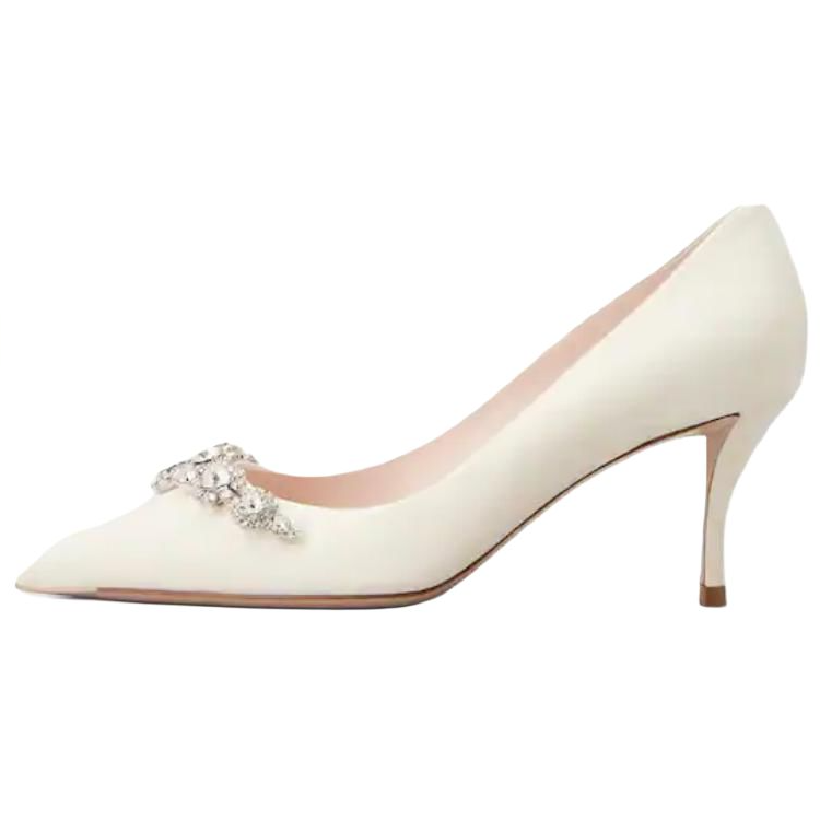 Roger Vivier Efflorescence Slim Heel High Heels 6.5cm Women's Ecru