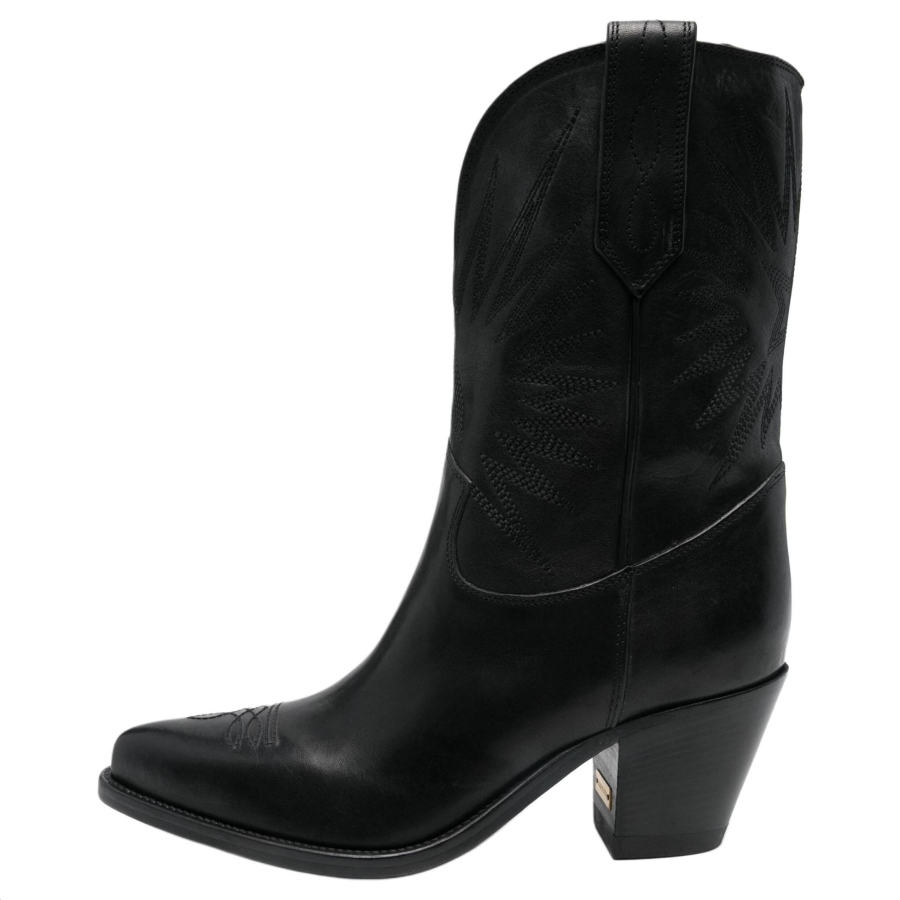 Golden Goose Wish Star Calfskin Ankle Boots Women's Black
