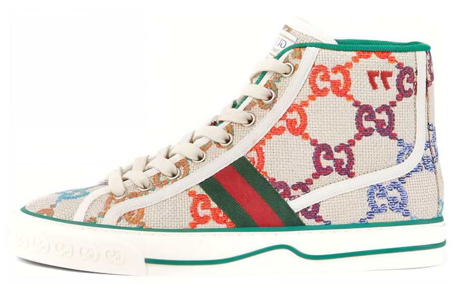 GUCCI GUCCI Tennis 1977 High top Stylish Skateboarding Shoes Women's Beige