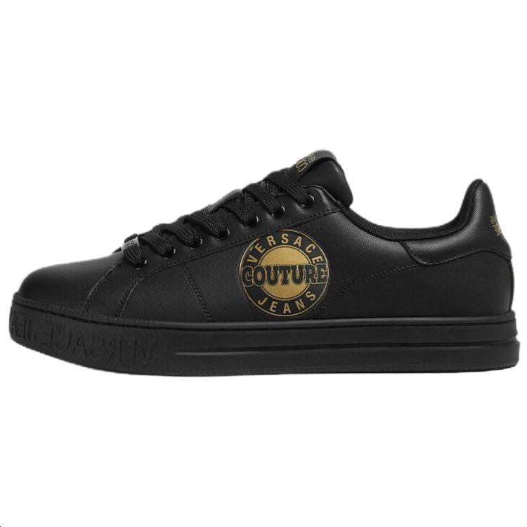 VERSACE JEANS COUTURE Court 88 Cow Leather Low top Skateboard Shoes Men's Black
