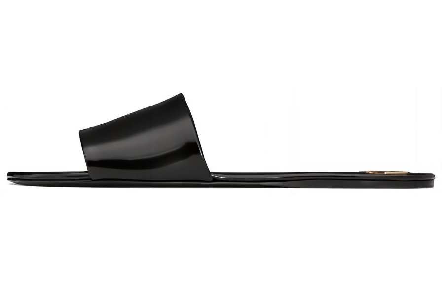 SAINT LAURENT Abrasion Resistant Abrasion Resistant Slide Slippers Women's Black