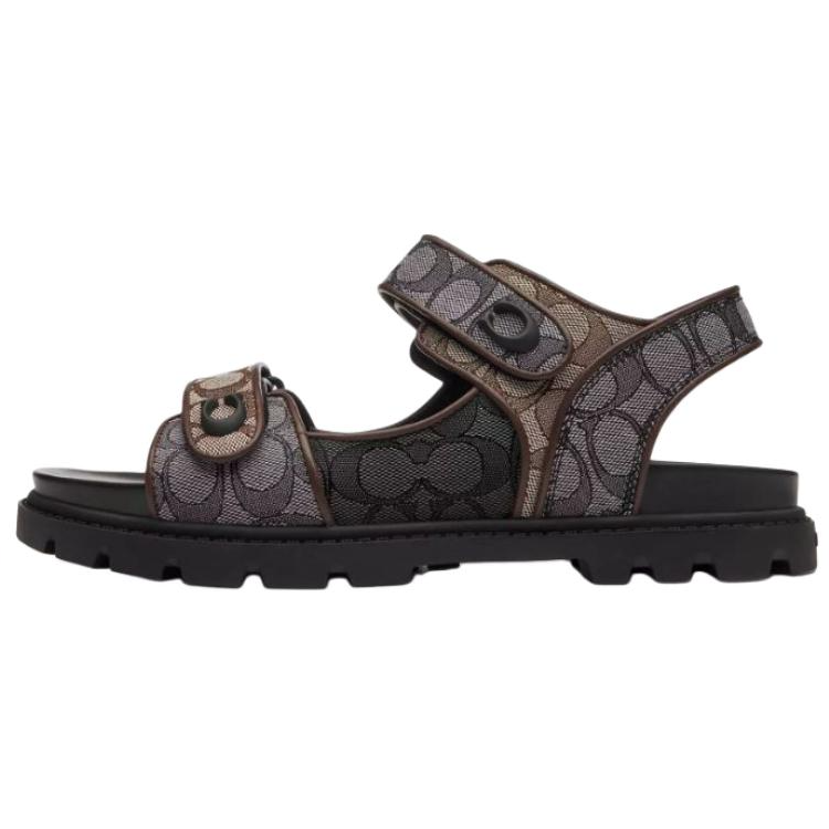 COACH COACH Platform Leather One Strap Sandals Women's Black