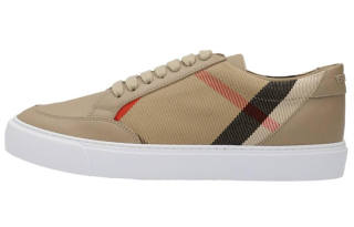 Burberry Horse Cow Leather Low top Stylish Skateboarding Shoes Women's Light Umber