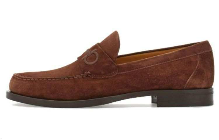 Ferragamo FERRAGAMO Logo-embroidered Leather Loafers