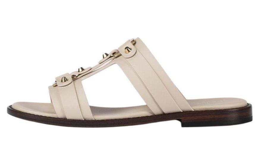 DOUCAL'S Round toe Leather Slides Women's