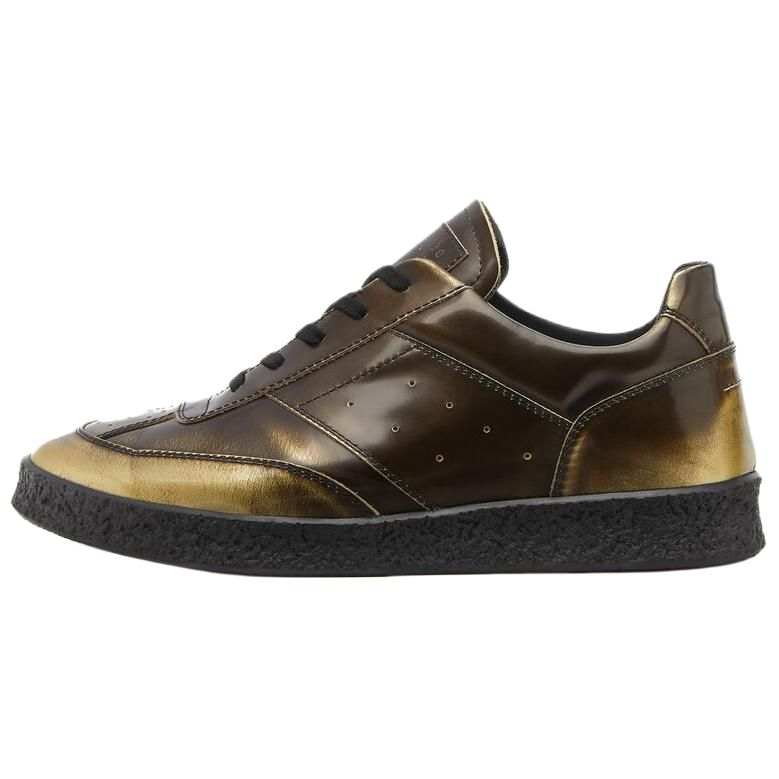 MM6 Maison Margiela Low top Skateboard Shoes Men's Black Gold