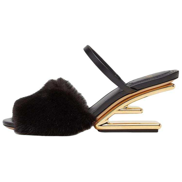 FENDI First Slide Slippers Women's Black