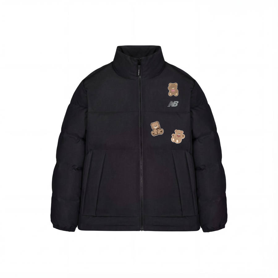 New Balance New Balance Down Jackets Unisex Black Stand Collar Thickened Puffer Jacket