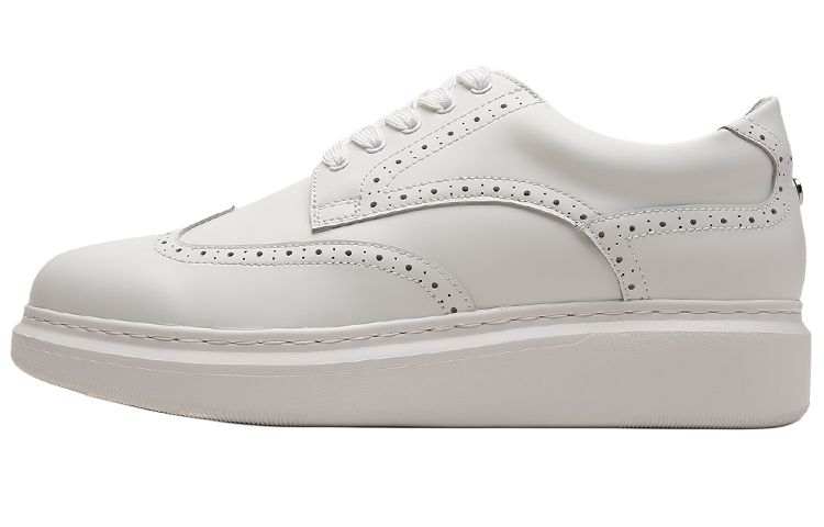 S.T.Dupont S. T.DUPONT Cow Leather Height Increasing Low top Skateboard Shoes Men's White