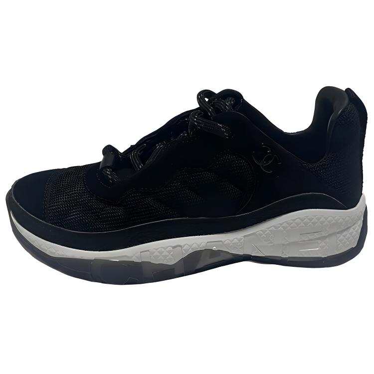 CHANEL Leather Low top Casual Shoes Women's Black