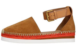 See By Chloe Suede Fashion Flat Shoes Women's Brown