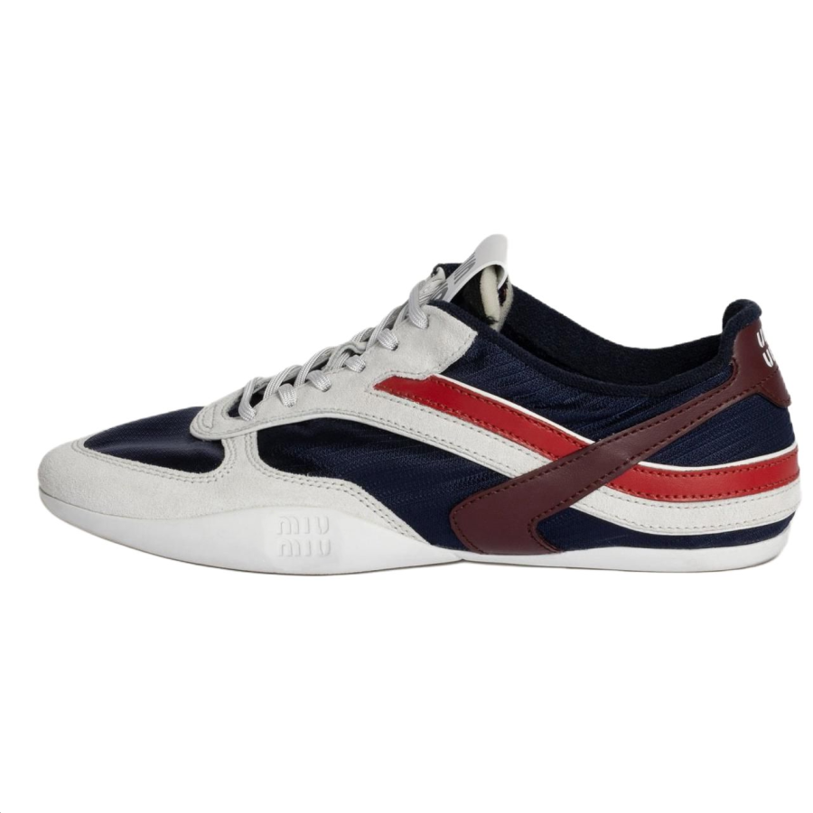MIU MIU Gymnasium Low top Casual Shoes Women's Sea Blue & Amaranth Red