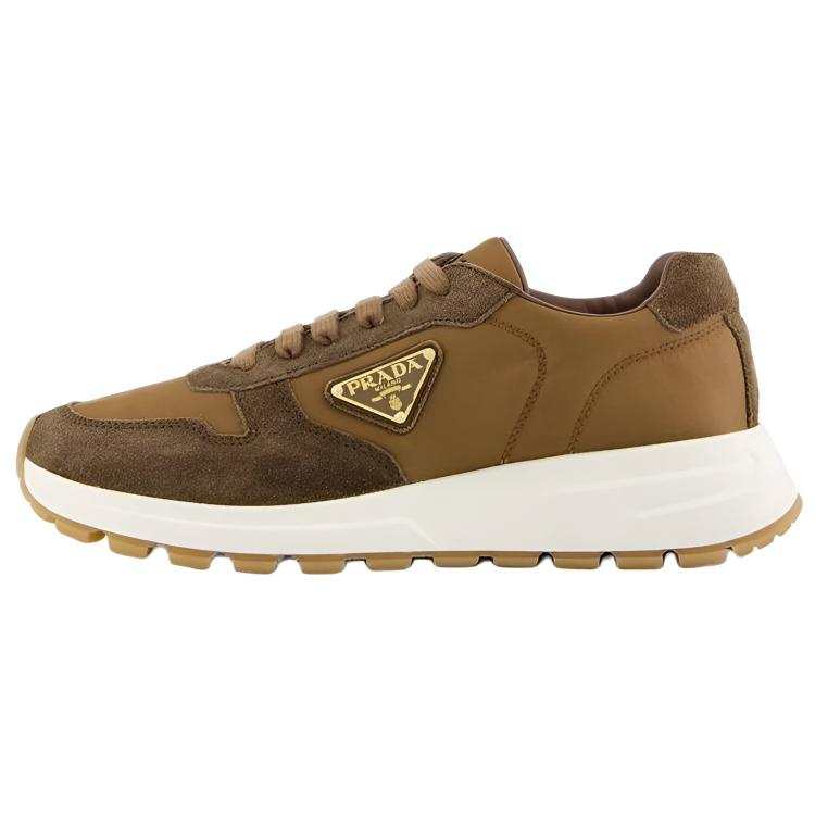 PRADA Re Nylon Suede Low top Casual Shoes Men's Brown
