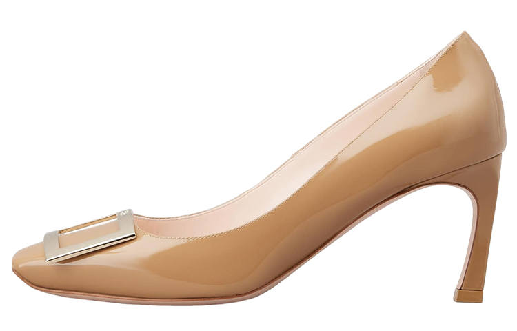 Roger Vivier Patent Leather Slim Heel High Heels 7cm Women's Brown