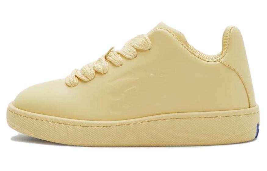 Burberry Leather Low top Skateboard Shoes Women's Yellow