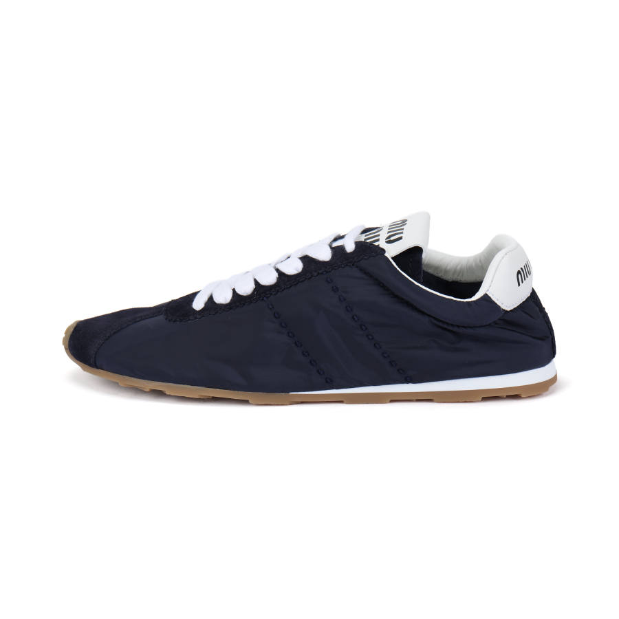 MIU MIU Plume Suede Low top Casual Shoes Women's Blue