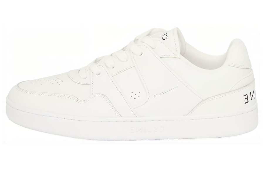 CELINE Cow Leather Low top Skateboard Shoes Women's White