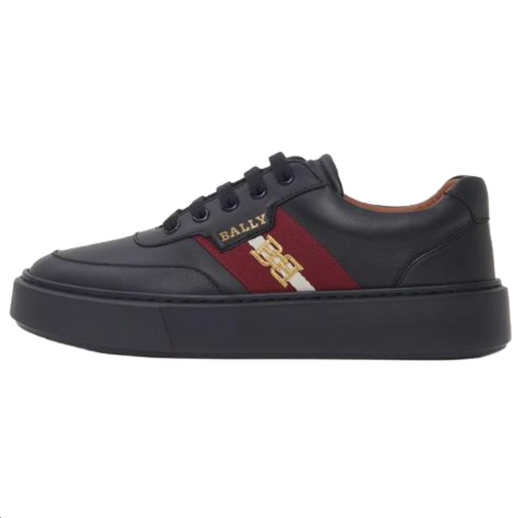 BALLY Textile, Cow Leather Low top Skateboard Shoes Men's Black